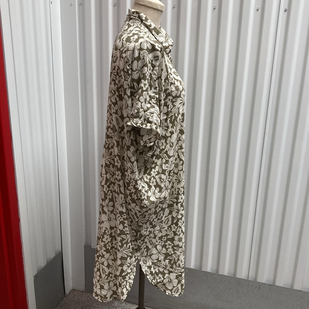 Acacia huahine Koki green cream floral shirt dress XL Mombasa - Picture 3 of 5